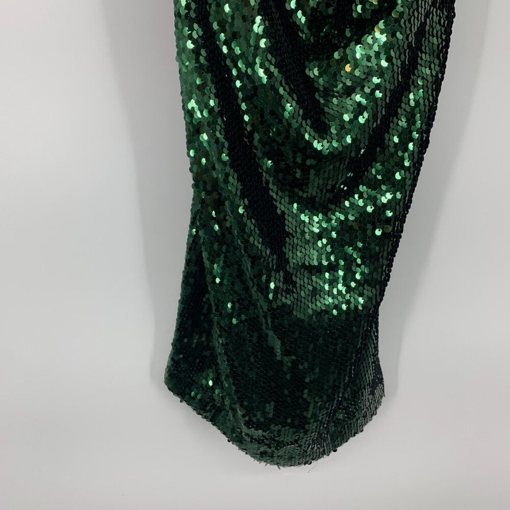 Lulus Dress Green Sequin Sparkle Lace Up Mini Sleeveless Bodycon - Picture 10 of 10